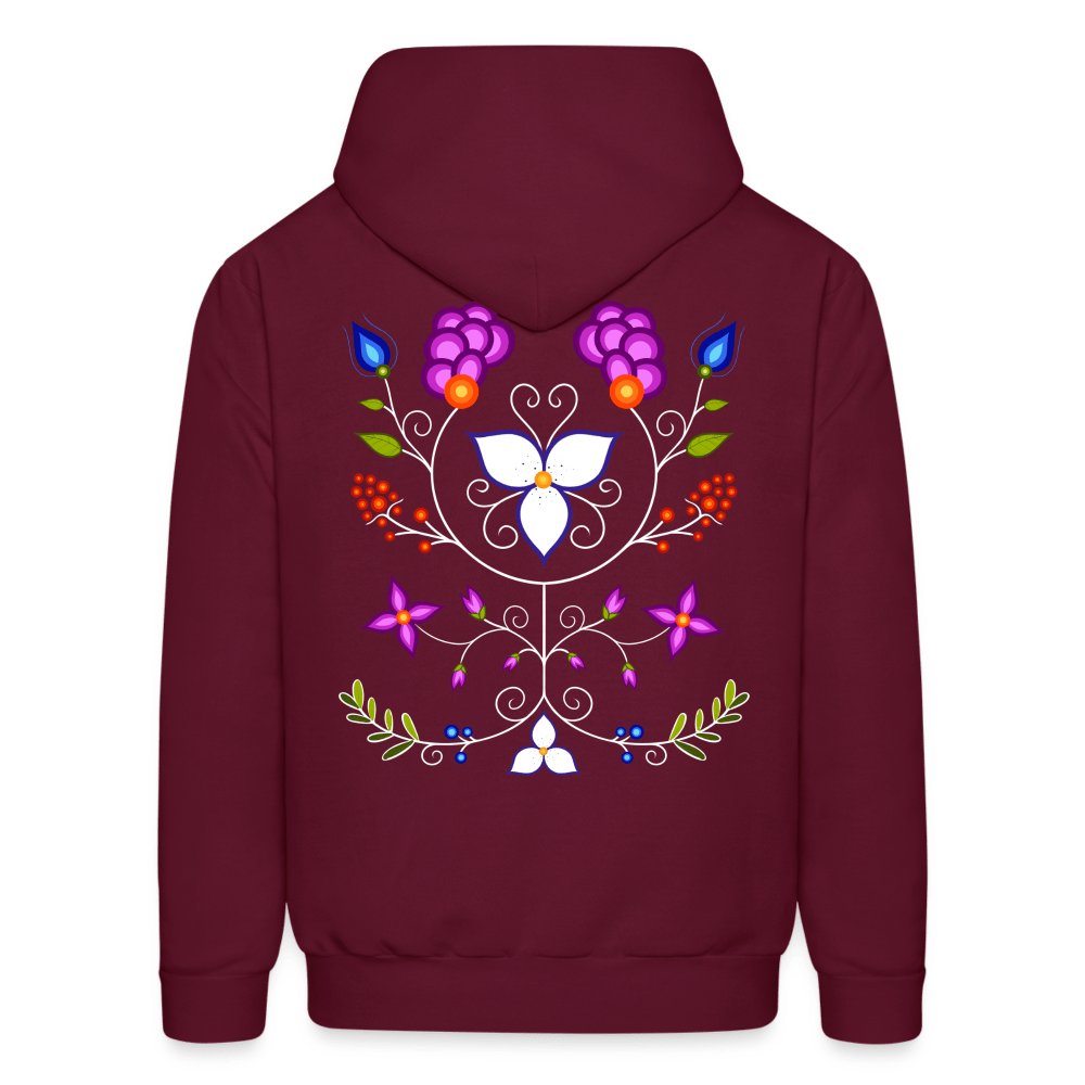 Ojibwe Floral Pullover Hoodie - Bizaanide'ewin