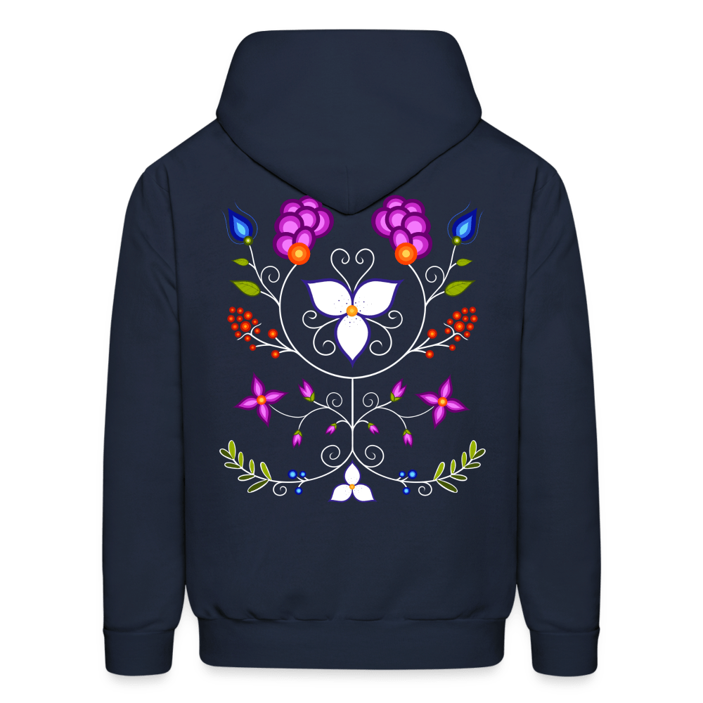 Ojibwe Floral Pullover Hoodie - Bizaanide'ewin