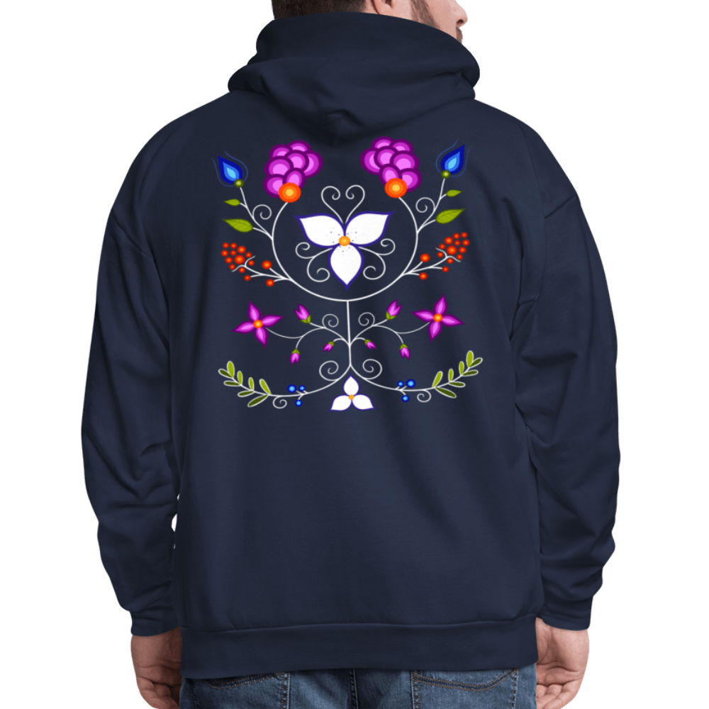 Ojibwe Floral Pullover Hoodie - Bizaanide'ewin