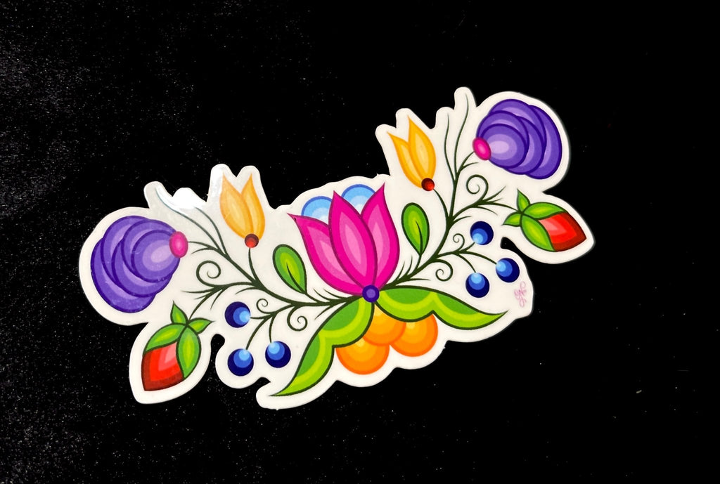 Pink Tulip Ojibwe Floral Sticker - Bizaanide'ewin