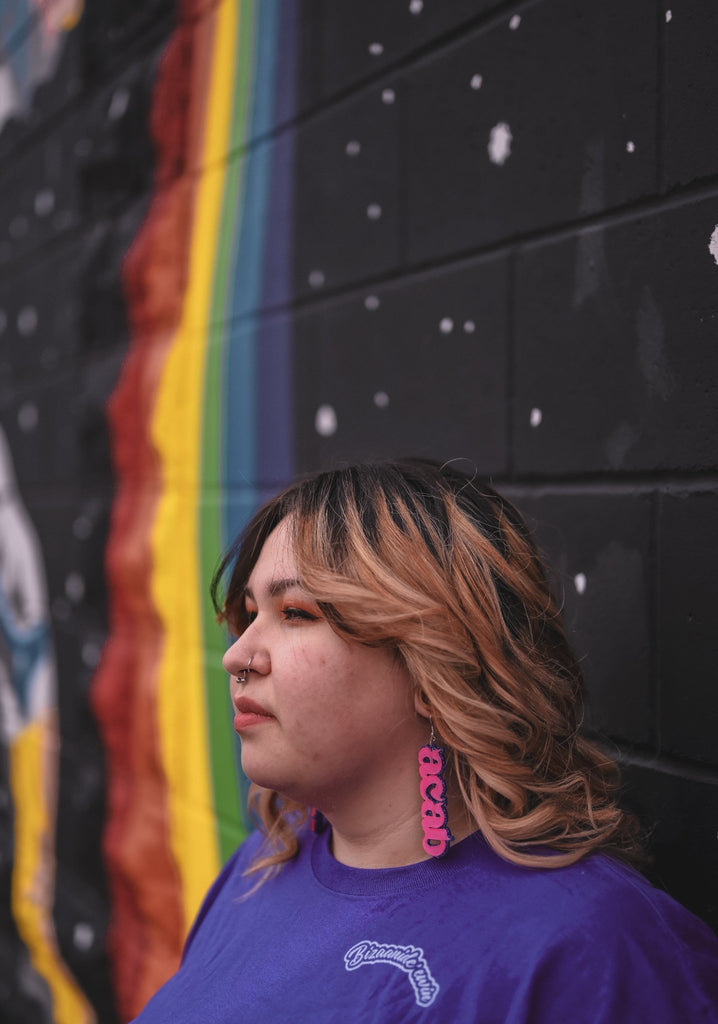ACAB Earrings- Pink/Purple - Bizaanide'ewin Beadwork & Supplies