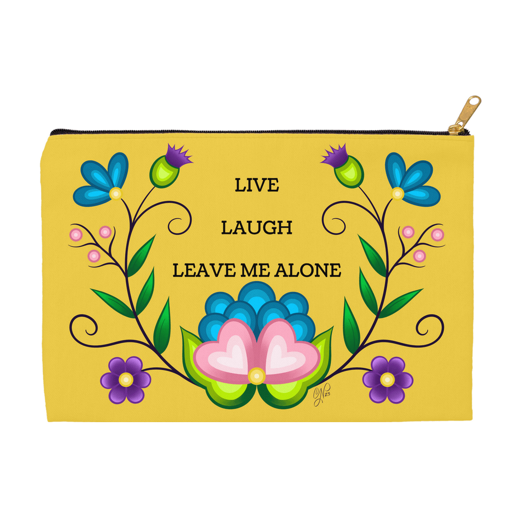 Accessory Pouch - Live Laugh Ojibwe Floral - Bizaanide'ewin