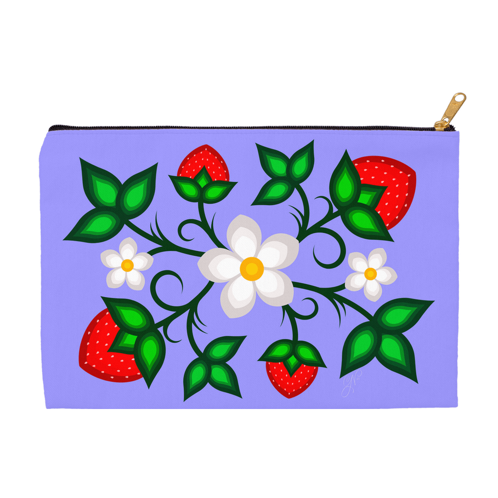 Accessory Pouch - Purple Ojibwe Floral Ode'imin - Bizaanide'ewin