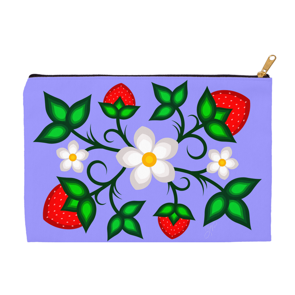 Accessory Pouch - Purple Ojibwe Floral Ode'imin - Bizaanide'ewin