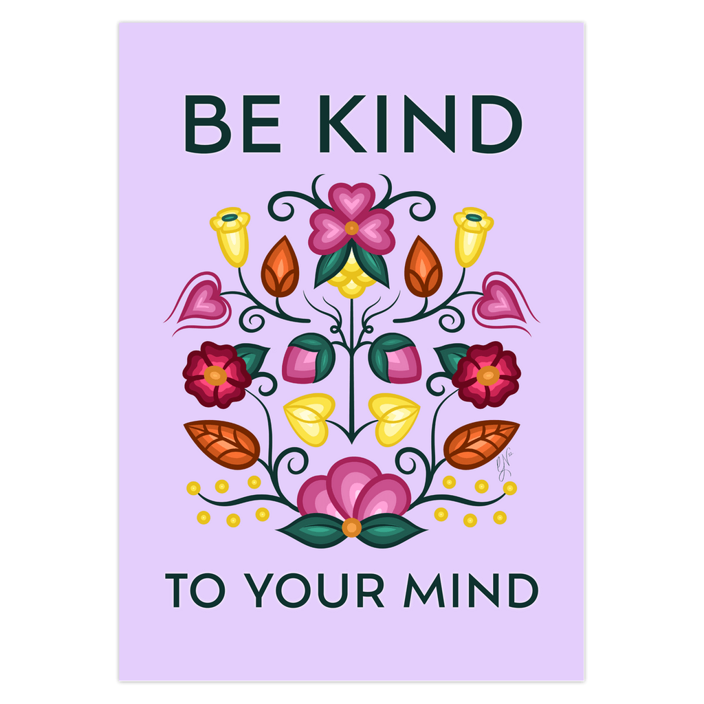 Be Kind to Your Mind Blank Folded Greeting Cards (5 pack) - Bizaanide'ewin