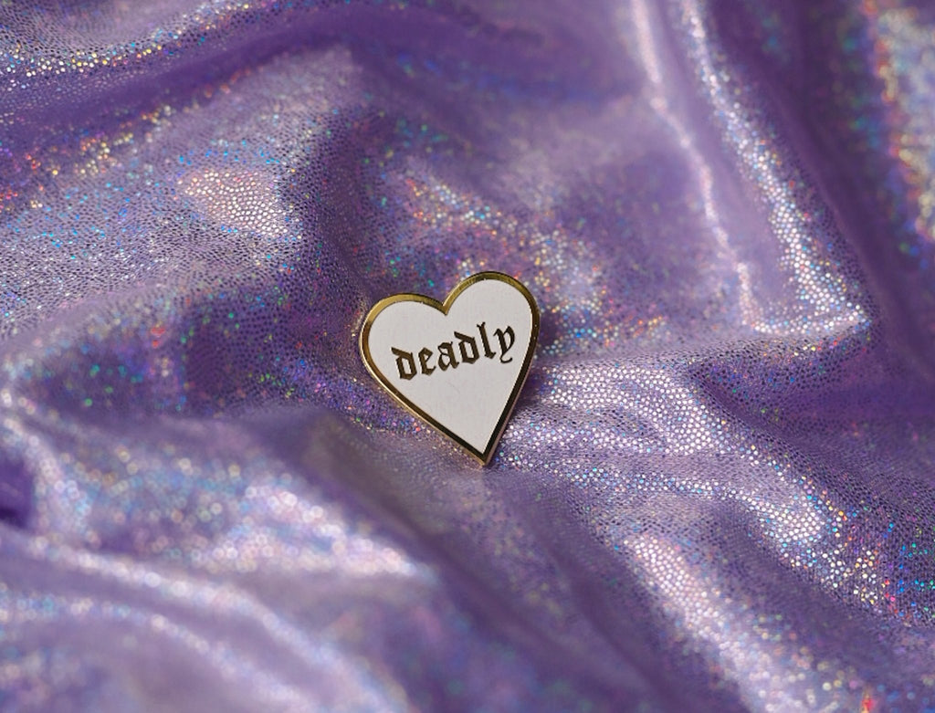 Enamel Pin- Deadly (White) - Bizaanide'ewin