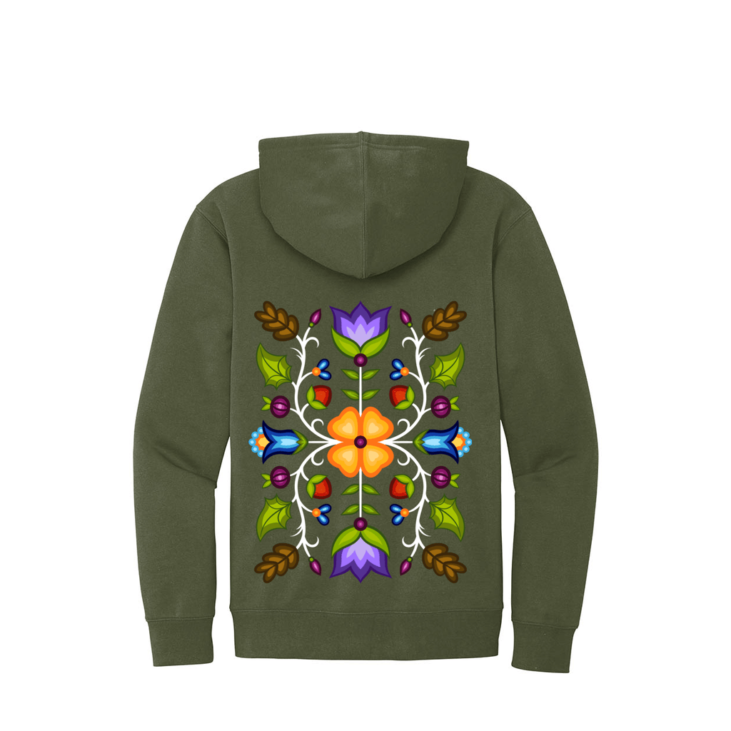 (New Colors) Ojibwe Floral Hoodie - Bizaanide'ewin