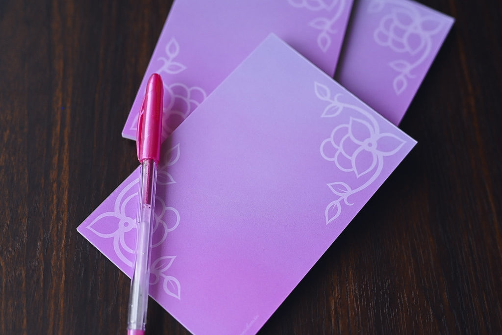 Notepad - Purple Pastel Floral - Bizaanide'ewin