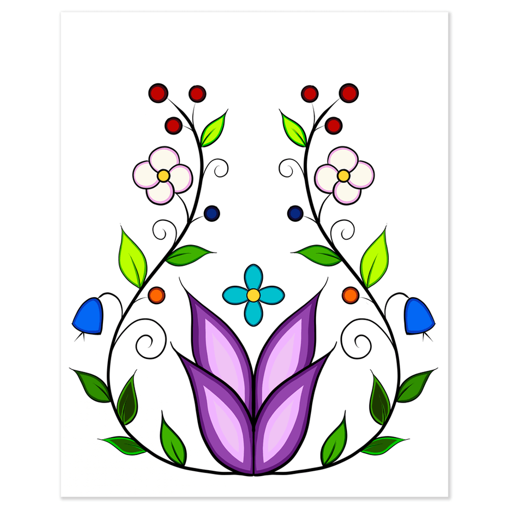 Ojibwe Floral Poster - Bizaanide'ewin Beadwork & Supplies