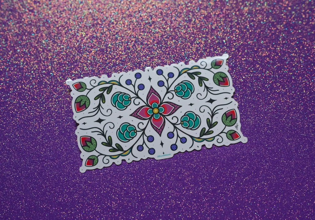 Ojibwe Floral Tattoo Style Sticker - Bizaanide'ewin