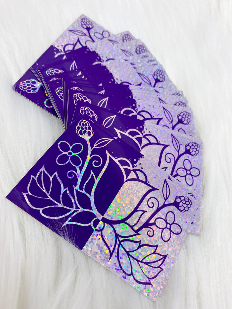 Purple Ojibwe Floral Pattern Sticker - Bizaanide'ewin Beadwork & Supplies