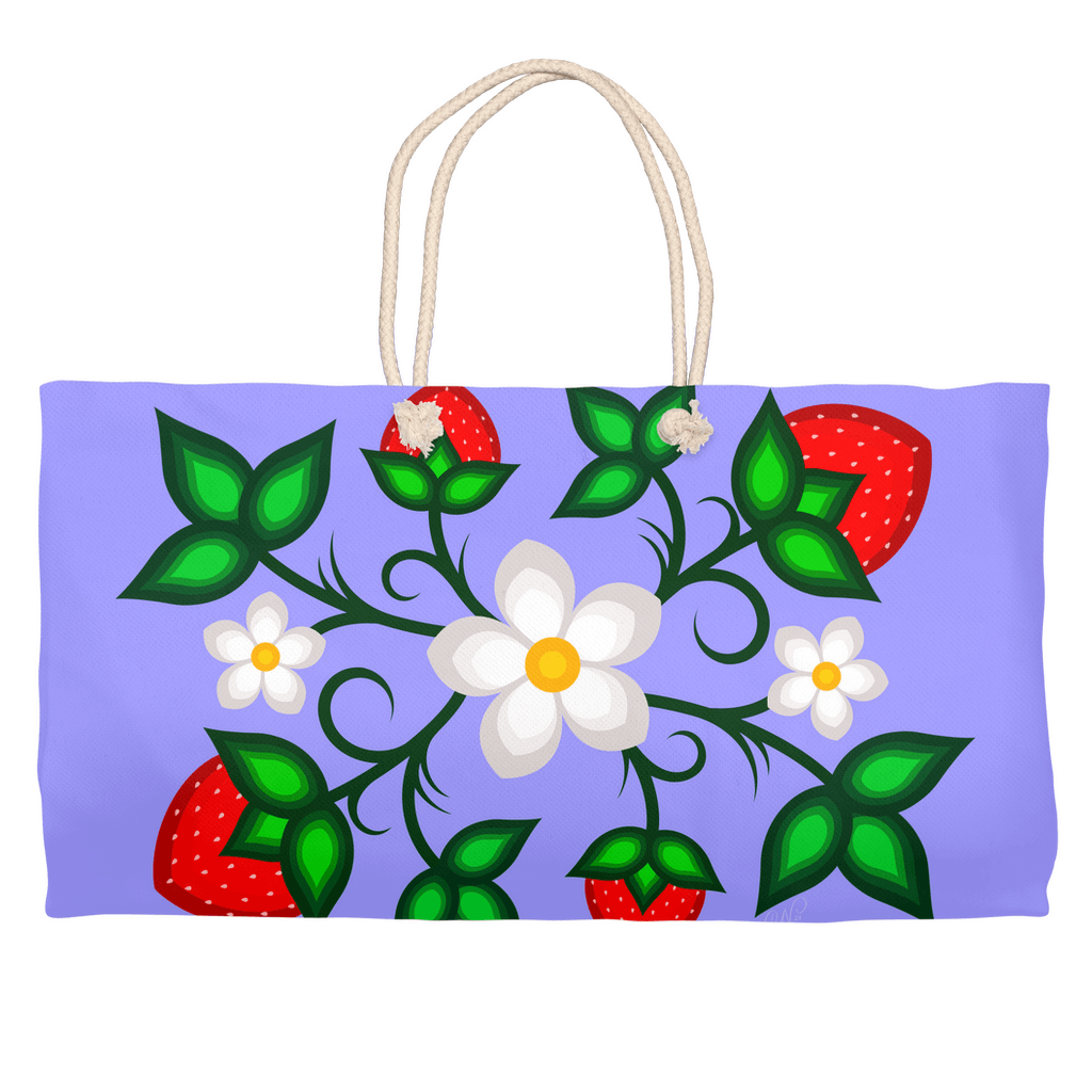 Weekender Tote - Ode'imin Ojibwe Floral - Bizaanide'ewin