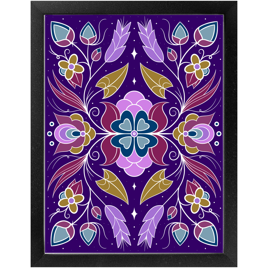 Witchy Ojibwe Floral 12x16" Framed Print - Bizaanide'ewin